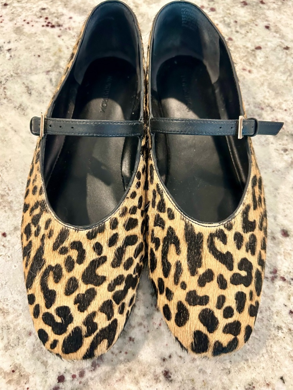 Nordstrom Leopard Print Mary Jane Flats in Black and Tan